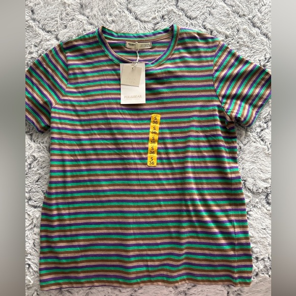 Pull & Bear Striped T-Shirt - Picture 2 of 4